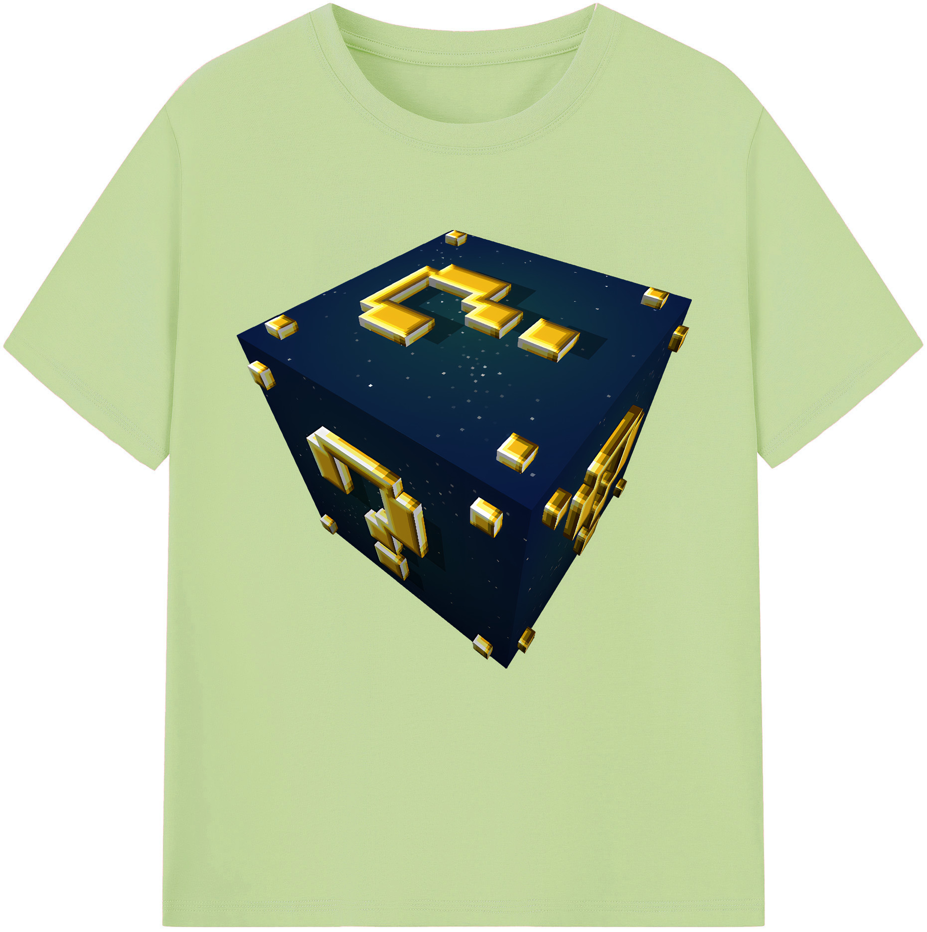 （画像用） マインクラフト ブロックの世界 Minecraft MC Block world 綿100％半袖Tシャツ（フロントプリント）
